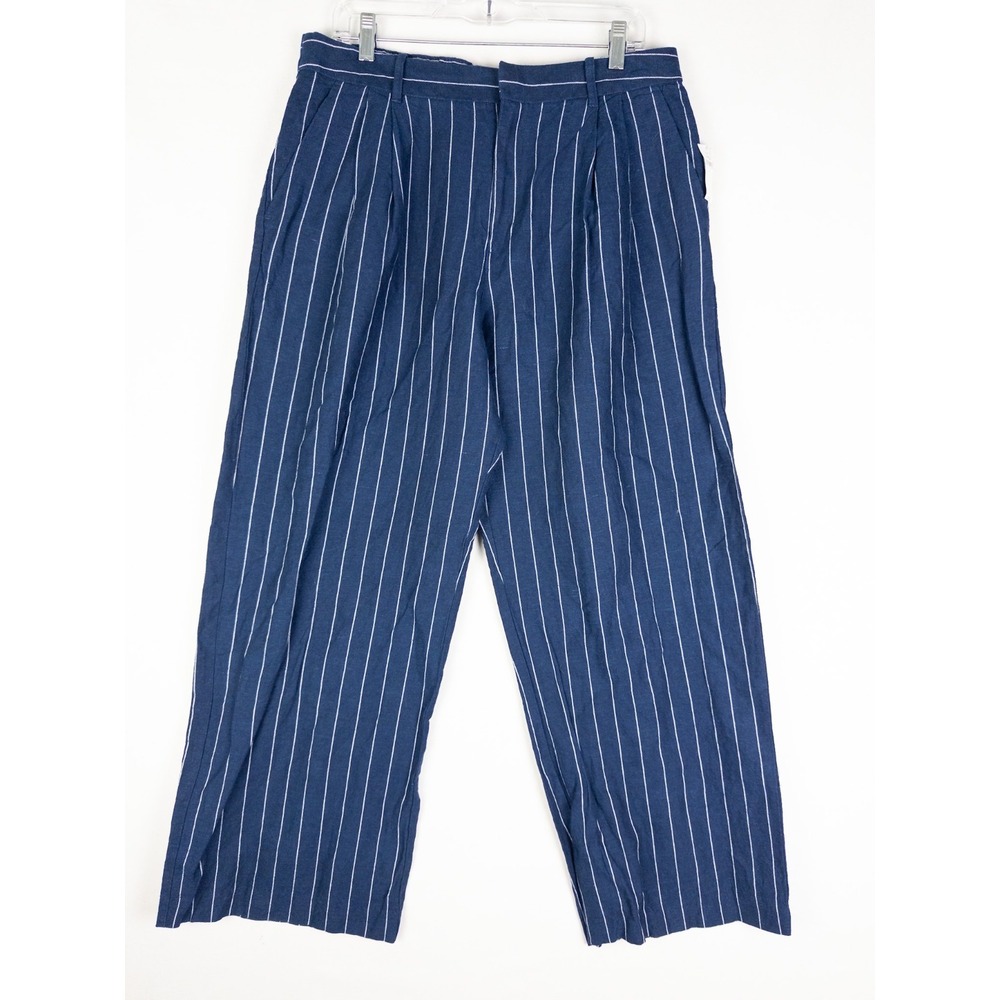 NWT Gap‎ Pants Womens 14 Blue White Pinstriped Office Career Business